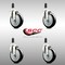 Service Caster 5 Inch 316SS Black Polyurethane Swivel 1-3/8 Inch Expanding Stem Caster Set SCC SCC-SS316EX20S514-PPUB-BLK-138-4 - alternate 1